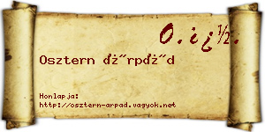 Osztern Árpád névjegykártya